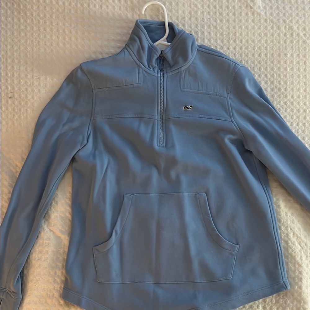 Vineyard Vines Blue Zip Up Sweater with Collar